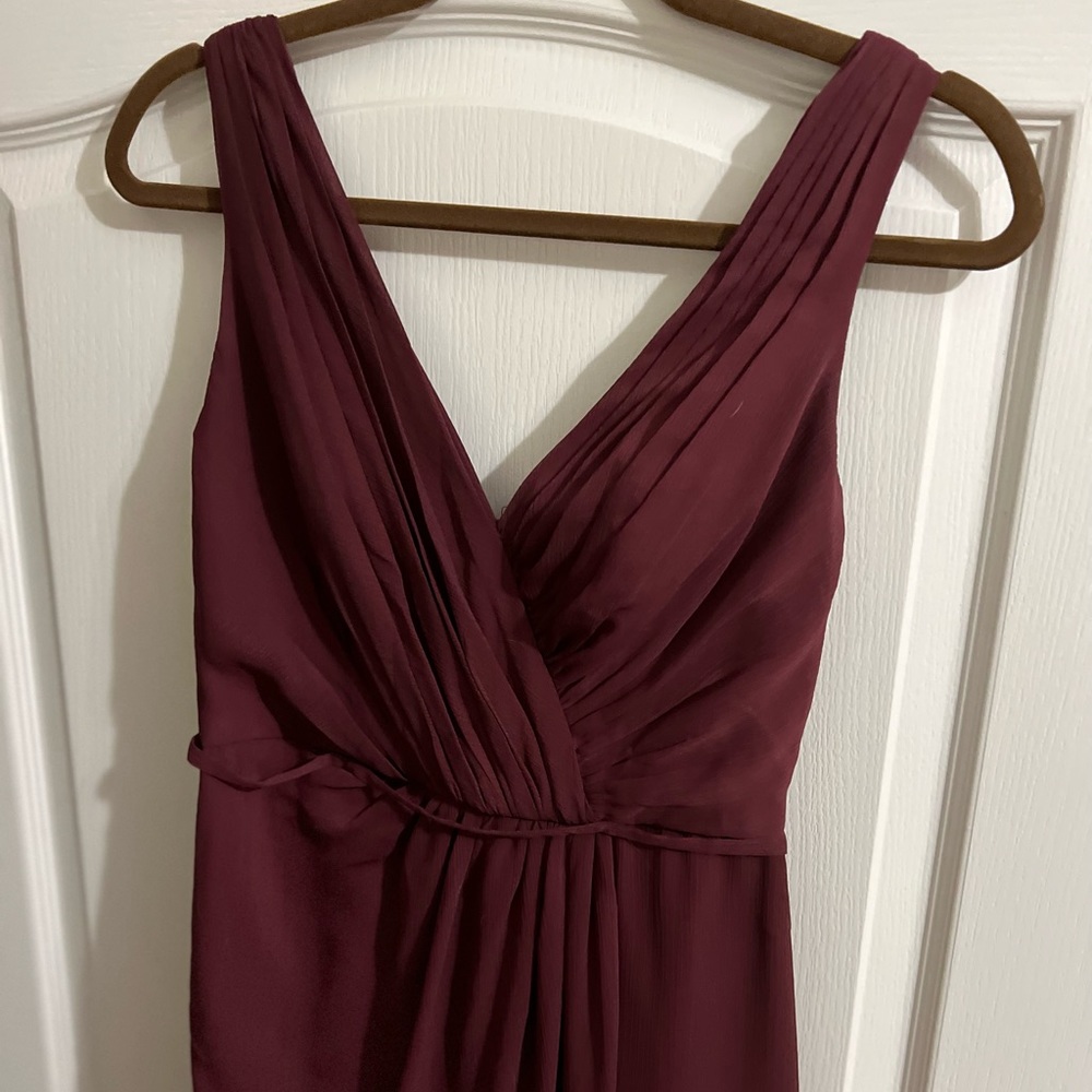 David's Bridal Burgundy Maxi Dress